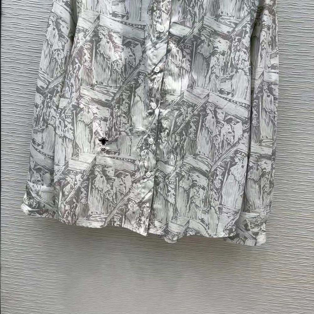Dior Women Blouse White D-Cariatides Cotton Poplin - image 7