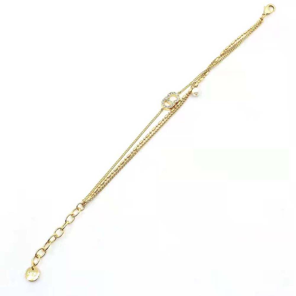 Dior Women Clair D Lune Bracelet Gold-Finish Metal and White Crystals - image 4