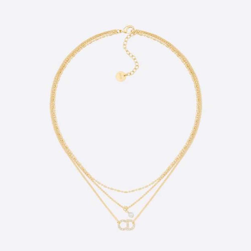 Close-up of Dior Women Clair D Lune Necklace gold-finish metal and crystals
