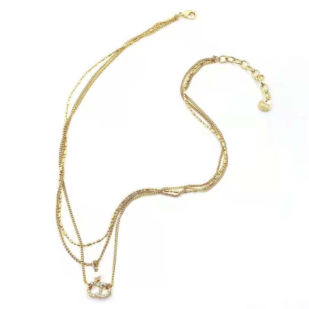 Side angle detail of Dior Women Clair D Lune Necklace lobster clasp