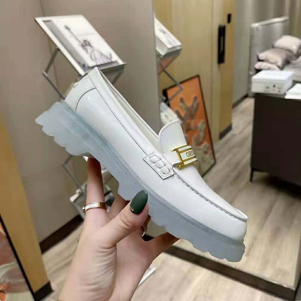 Dior Women Code Loafer White Brushed Calfskin - image 7