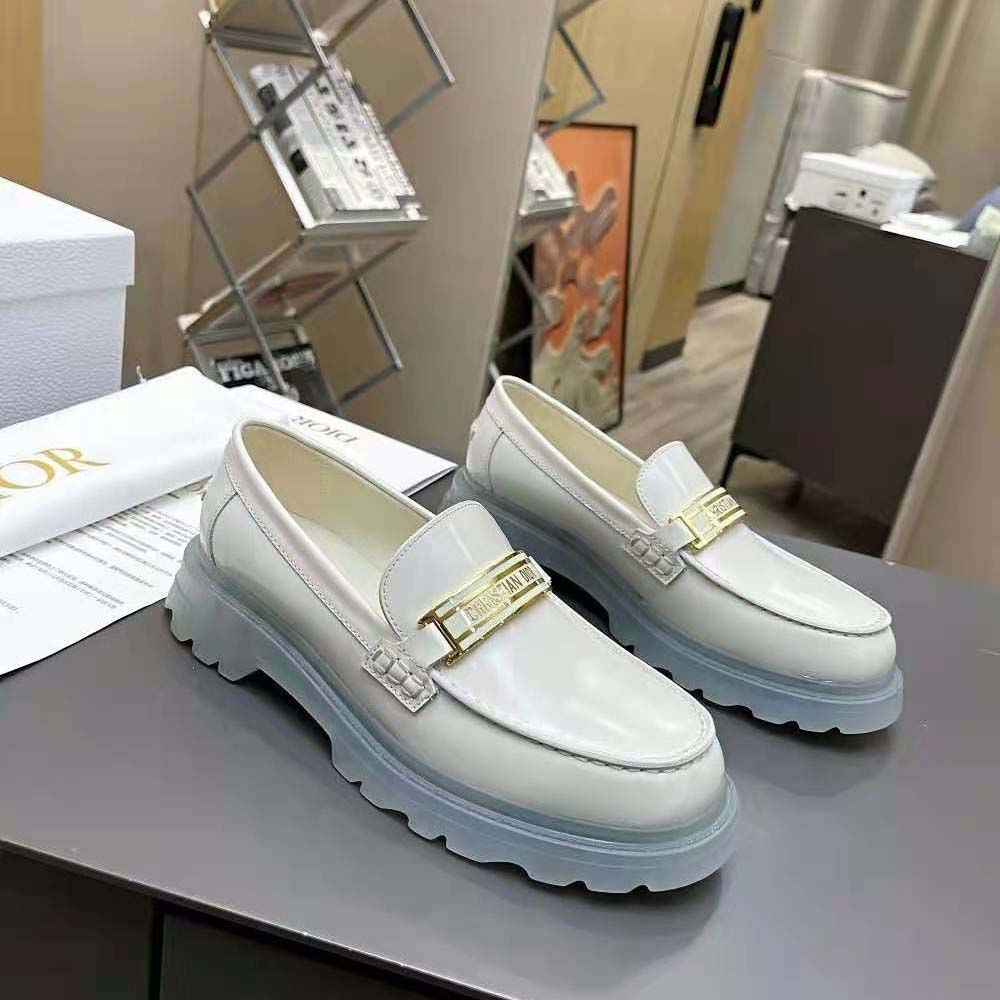 Dior Women Code Loafer White Brushed Calfskin - image 4