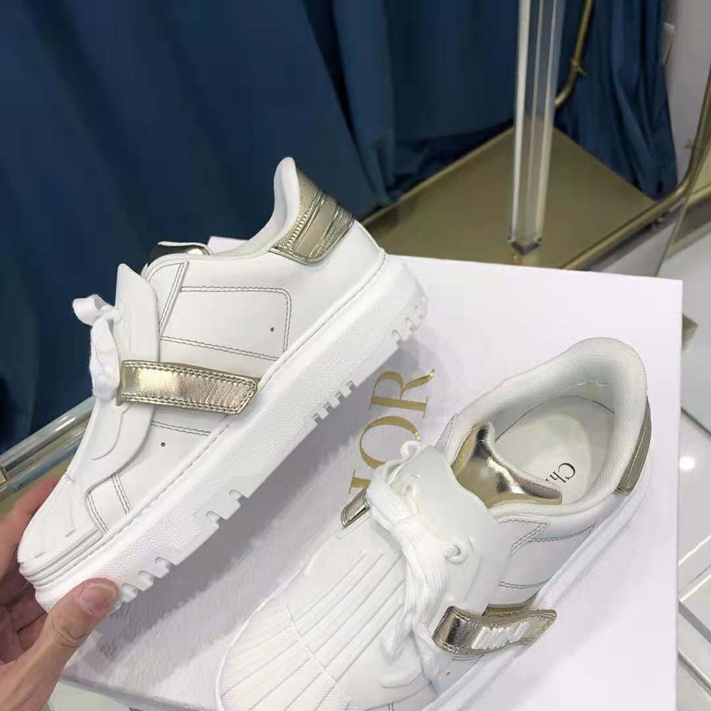 Dior Women Dior-id Sneaker White Calfskin and Gold-Tone Laminate - image 7