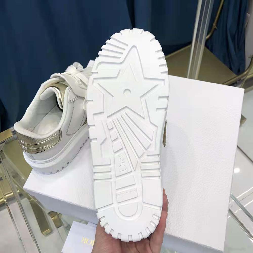 Dior Women Dior-id Sneaker White Calfskin and Gold-Tone Laminate - image 10