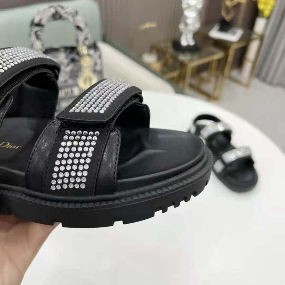 Dior Women Dioract Sandal Black Technical Fabric and White Resin Pearls - image 8