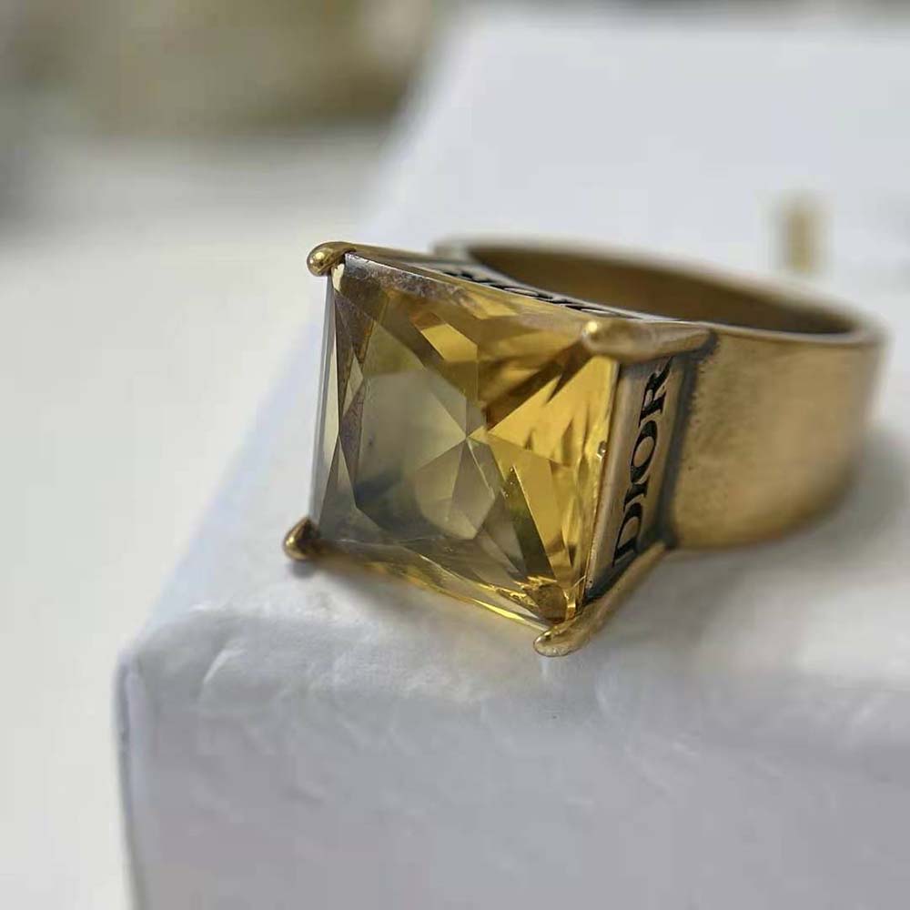 Dior Women Dio(r)evolution Ring Antique Gold-Finish Metal and Citrine - image 5