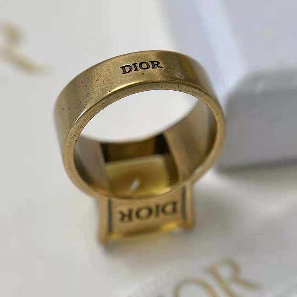 Dior Women Dio(r)evolution Ring Antique Gold-Finish Metal and Citrine - image 6