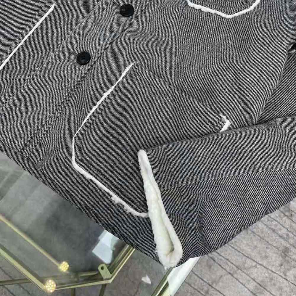 Dior Women Faux-Shearling Caro Jacket Gray Technical Cotton Drill - image 7