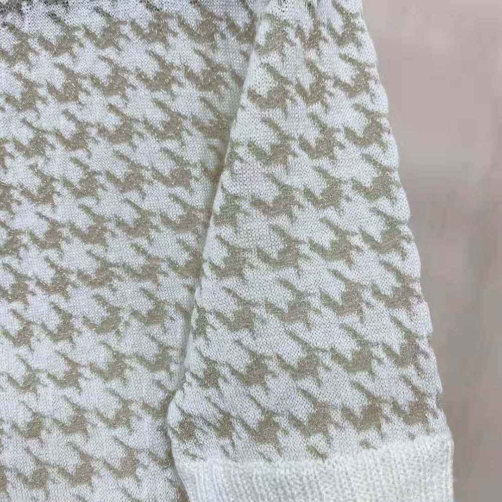 Dior Women Short-Sleeved Sweater Gold-Tone Technical Cashmere Jacquard - image 6