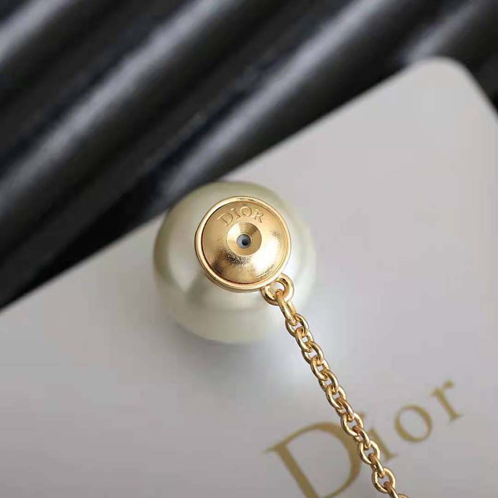 Dior Women Tribales Earrings Gold-Finish Metal and White Resin Pearls - image 7