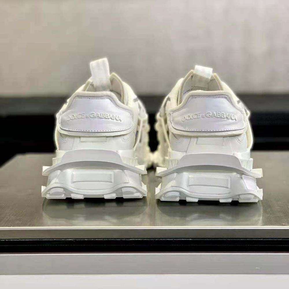 Dolce Gabbana D&G Unisex Mixed-Materials Space Sneakers-White - image 6