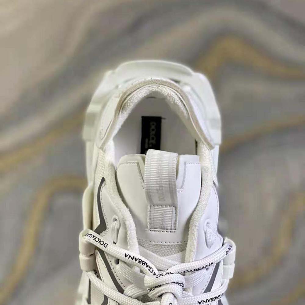 Dolce Gabbana D&G Unisex Mixed-Materials Space Sneakers-White - image 8