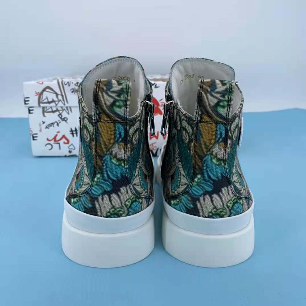 Dolce Gabbana D&G Women Brocade Portofino Light High-Top Sneakers with Logo Plate - image 6