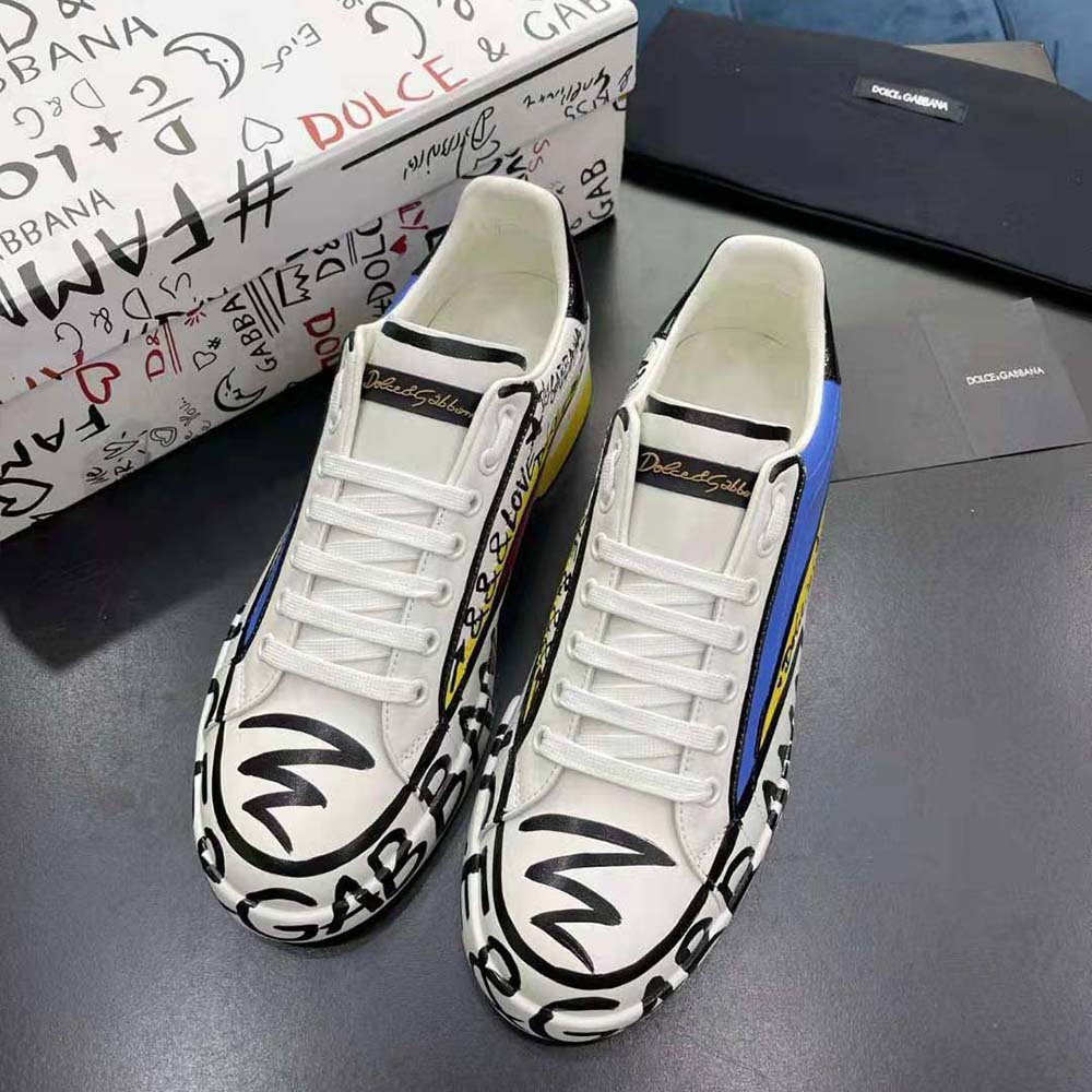 Top angle showcasing lace-up closure and premium leather on Portofino Sneakers