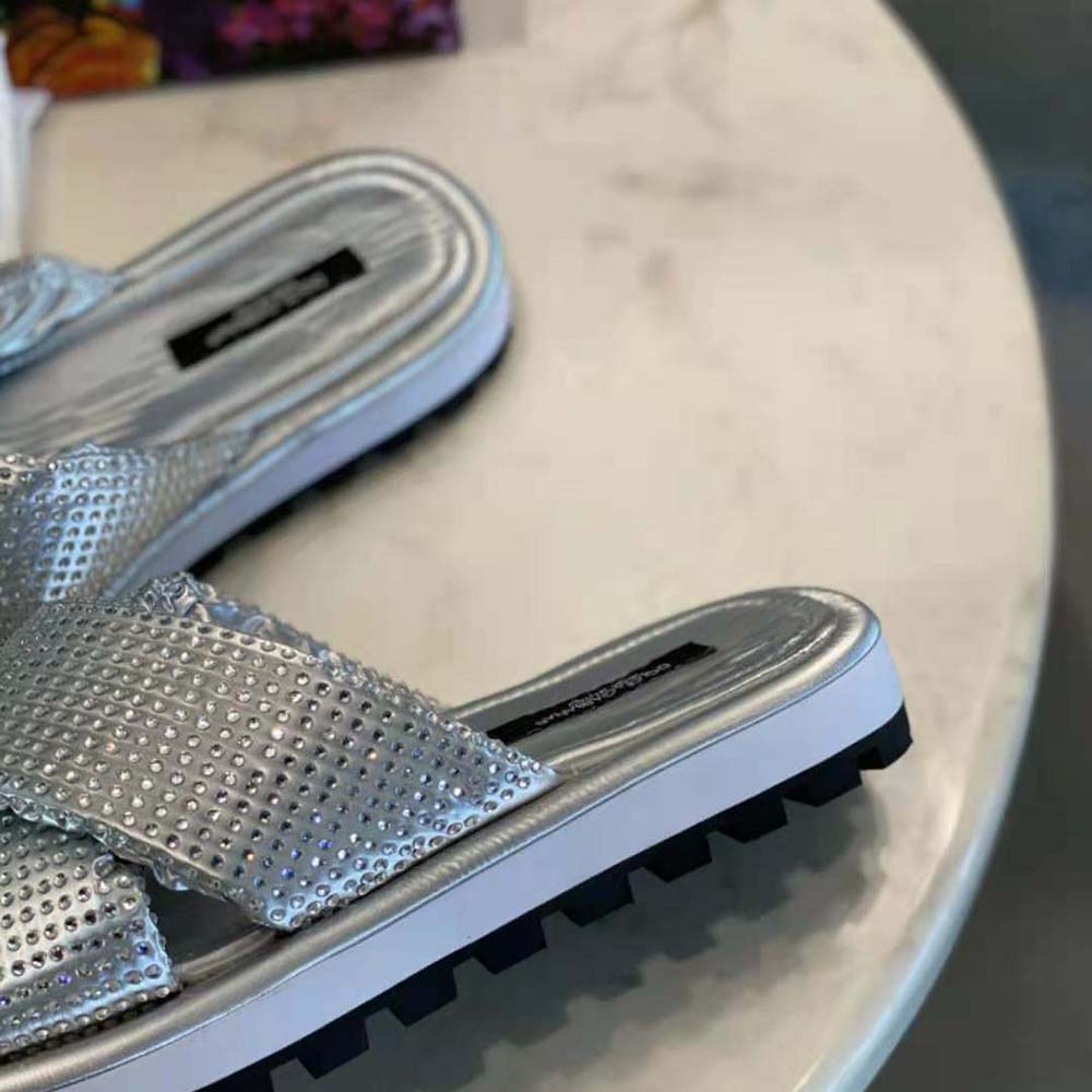 Dolce Gabbana D&G Women Padded Nylon Sliders with Fusible Rhinestones - image 10