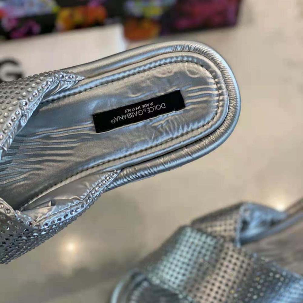Dolce Gabbana D&G Women Padded Nylon Sliders with Fusible Rhinestones - image 9