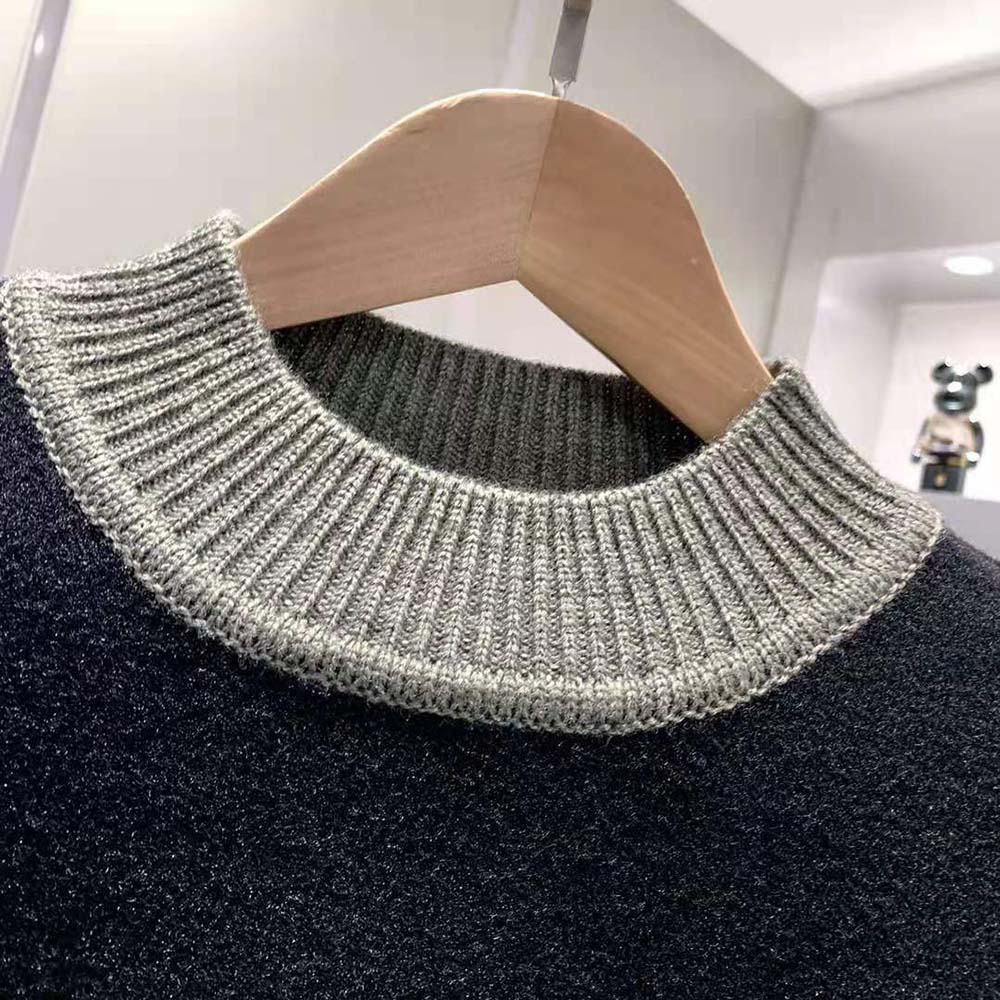 Fendi Men Black wool Sweater with High Collar and Long Sleeves - image 5