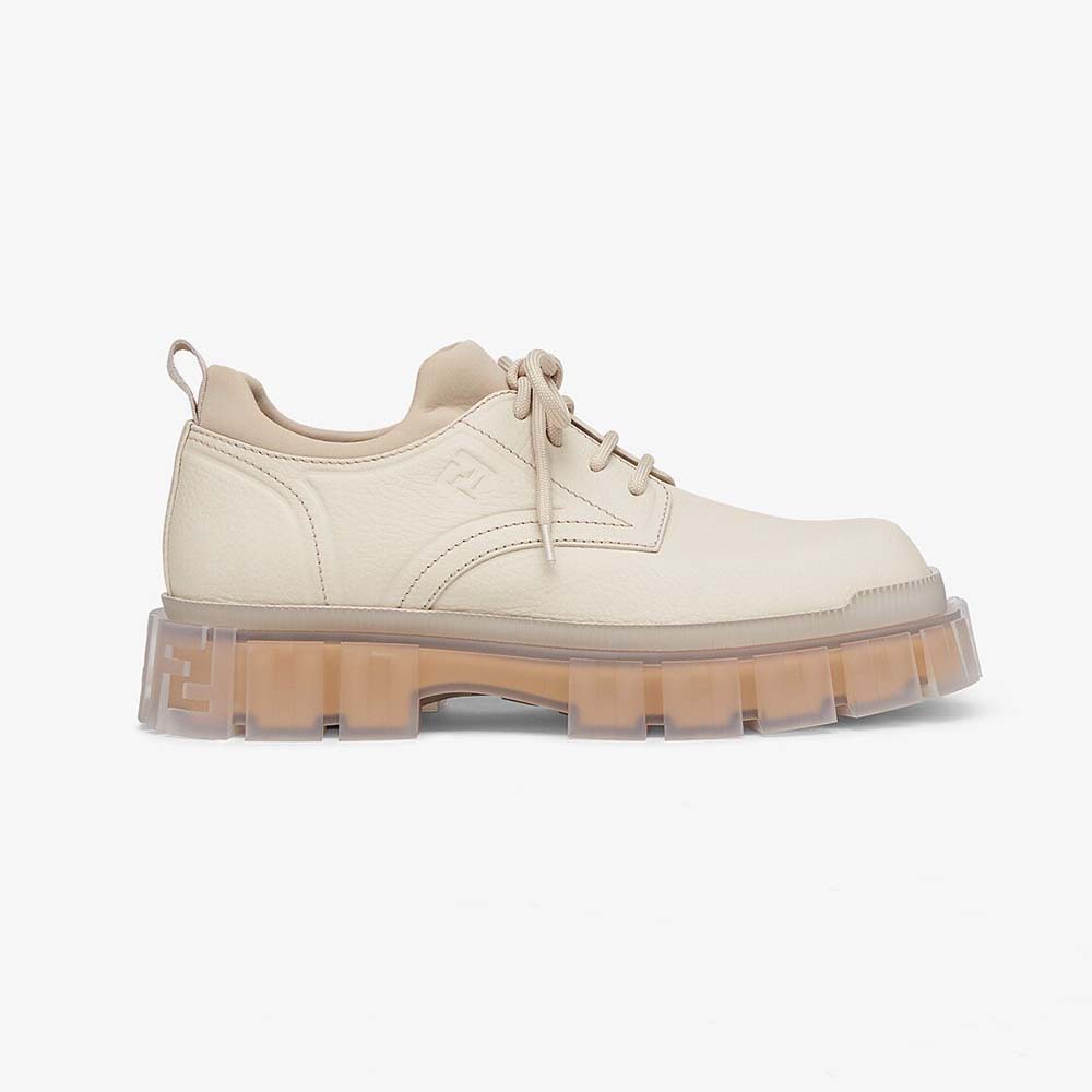 Fendi Men Force Beige Leather Lace-Ups - image 1