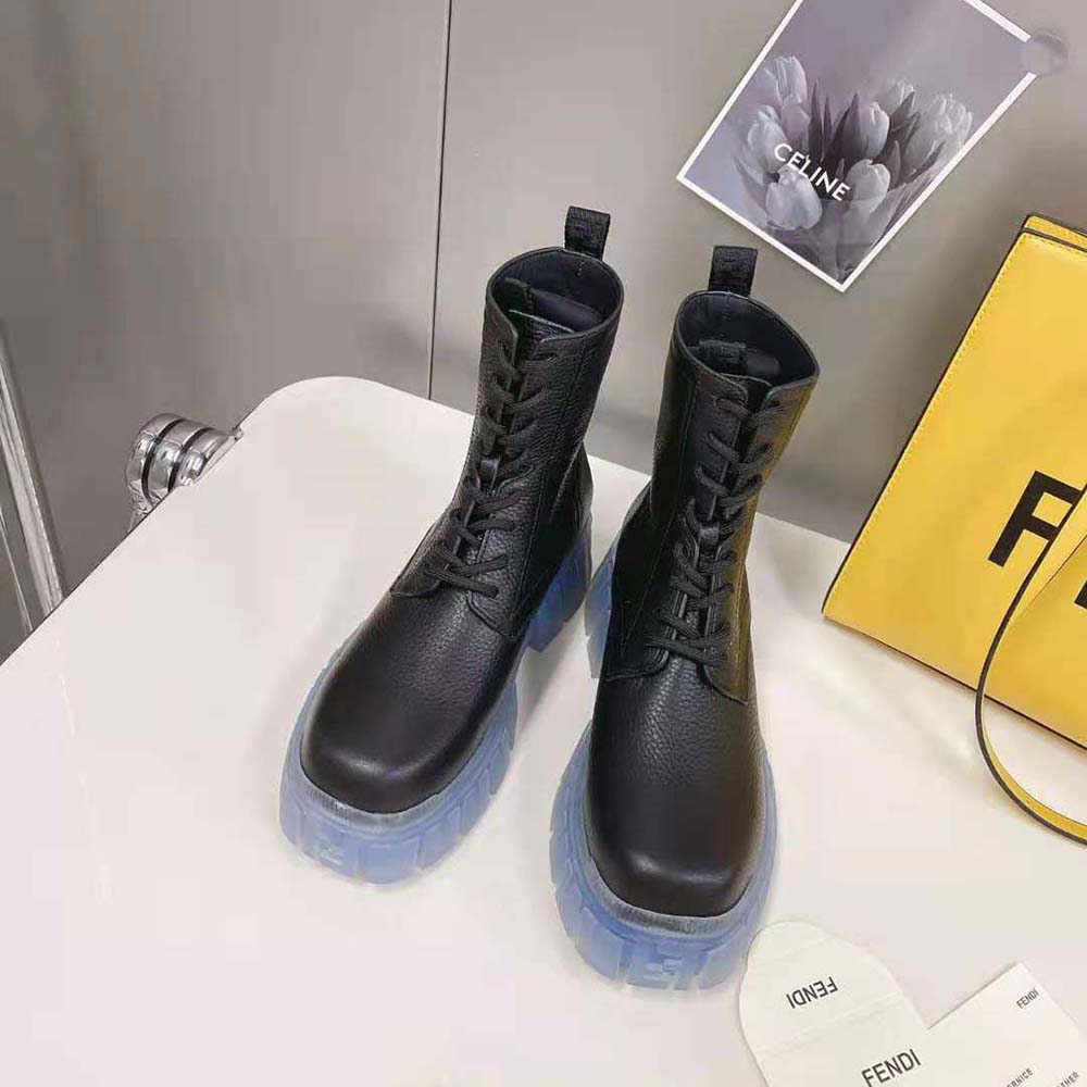 Fendi Women Force Black Leather Ankle Boots - image 2