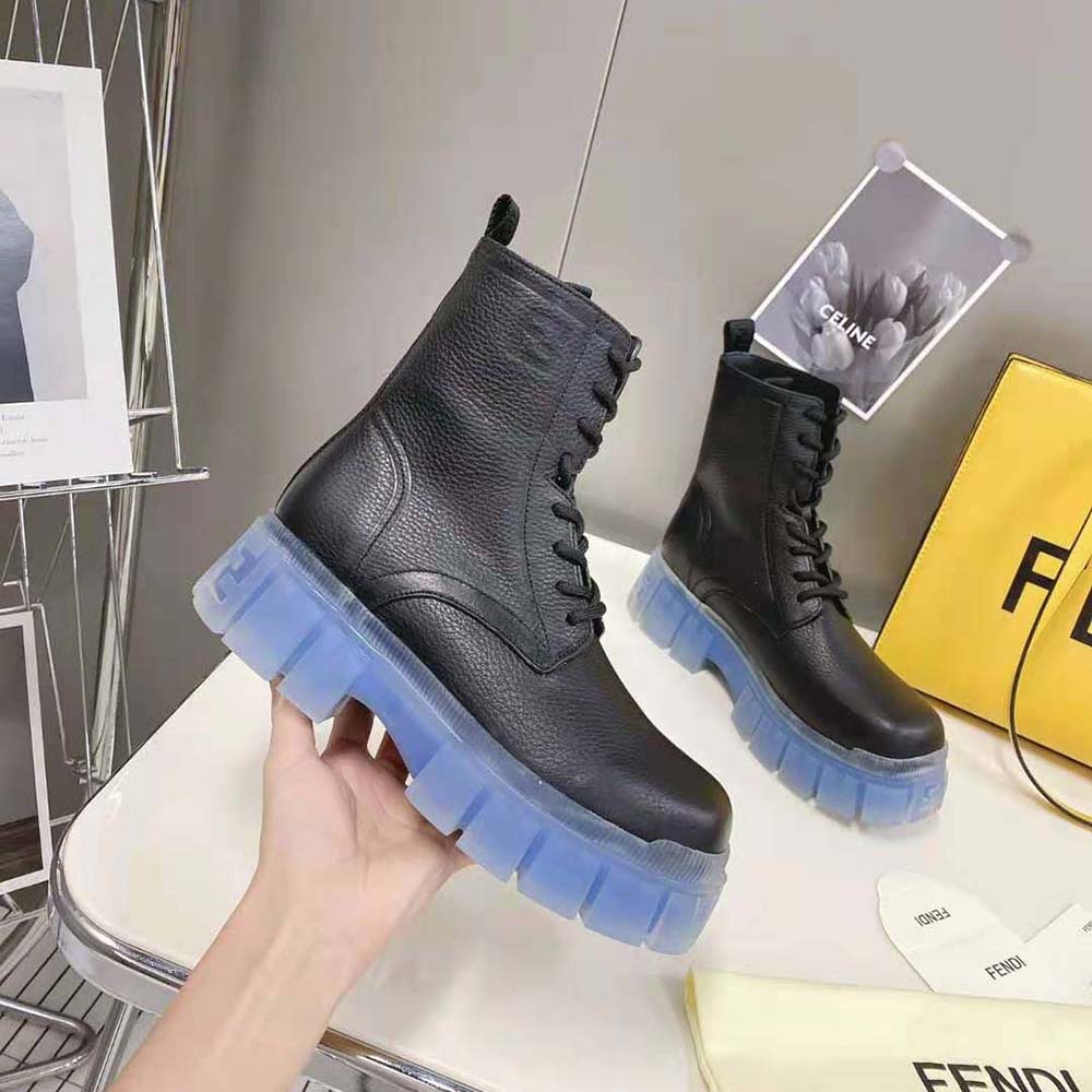 Fendi Women Force Black Leather Ankle Boots - image 3