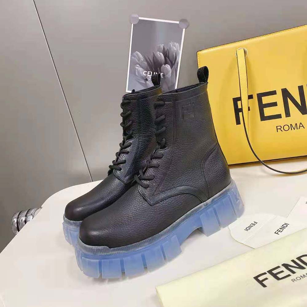 Fendi Women Force Black Leather Ankle Boots - image 5