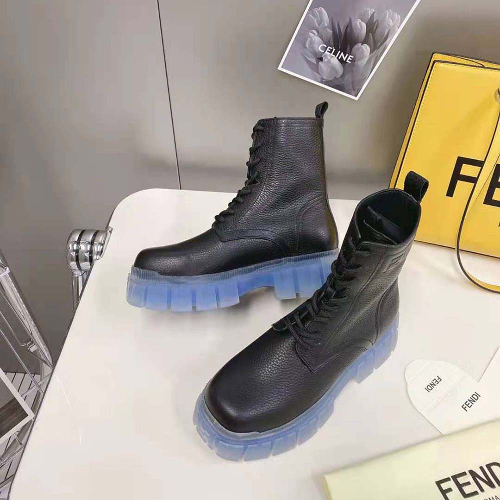 Fendi Women Force Black Leather Ankle Boots - image 4