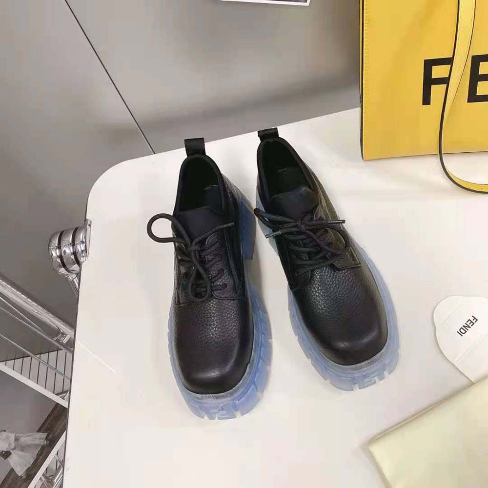 Fendi Women Force Black Leather Lace-Ups - image 2