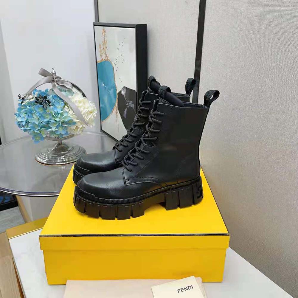 Fendi Men Force Black leather Ankle Boots - image 4