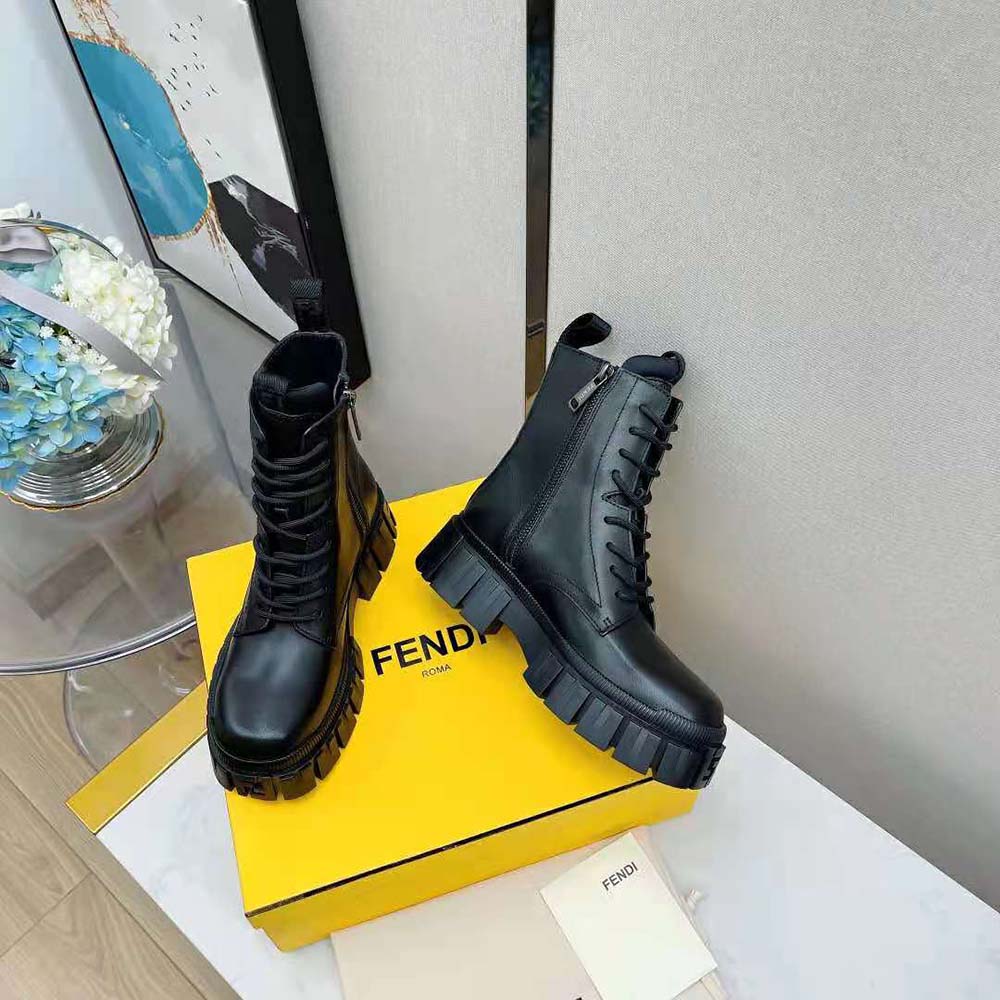 Fendi Men Force Black leather Ankle Boots - image 3