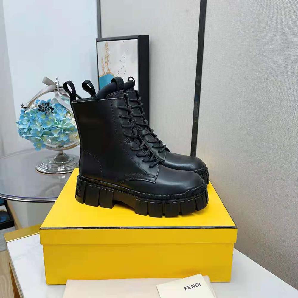 Fendi Men Force Black leather Ankle Boots - image 5