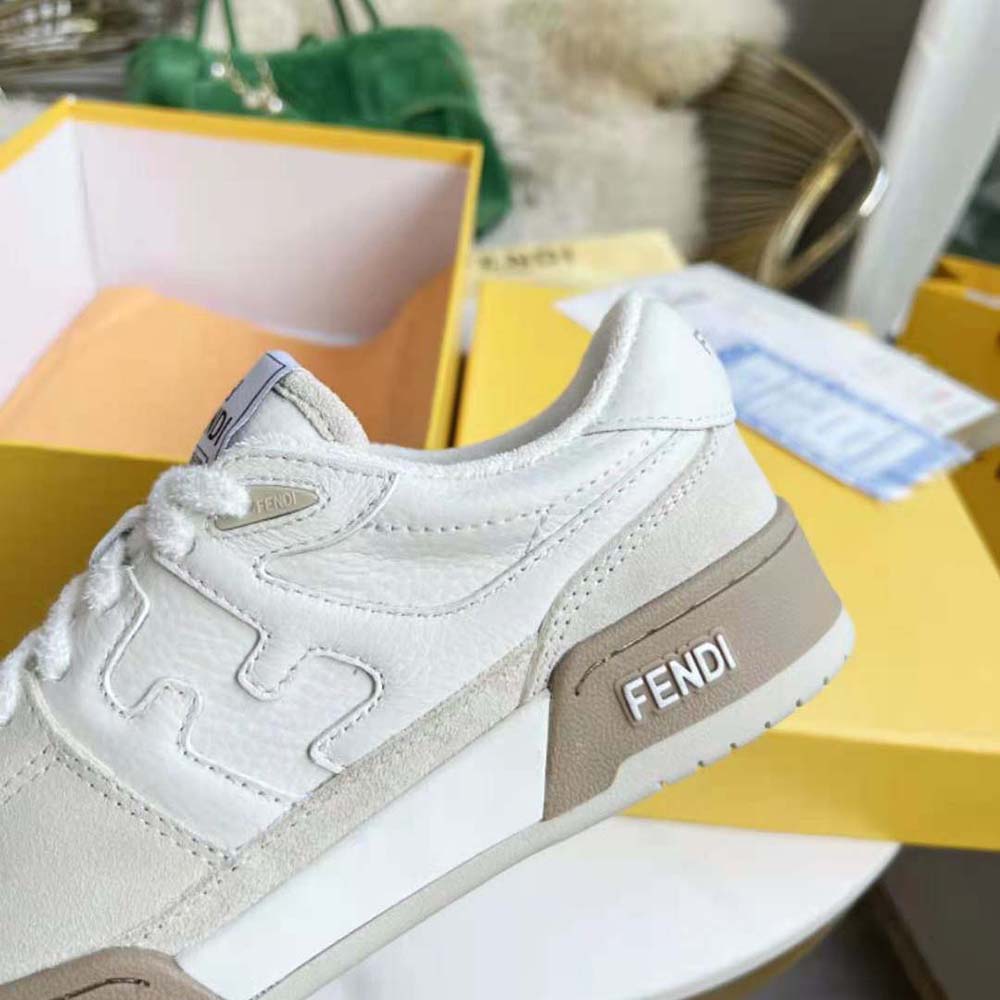 Fendi Unisex Match White Suede Low Tops - image 9