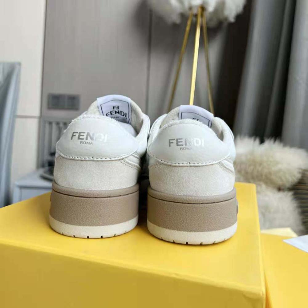 Fendi Unisex Match White Suede Low Tops - image 6