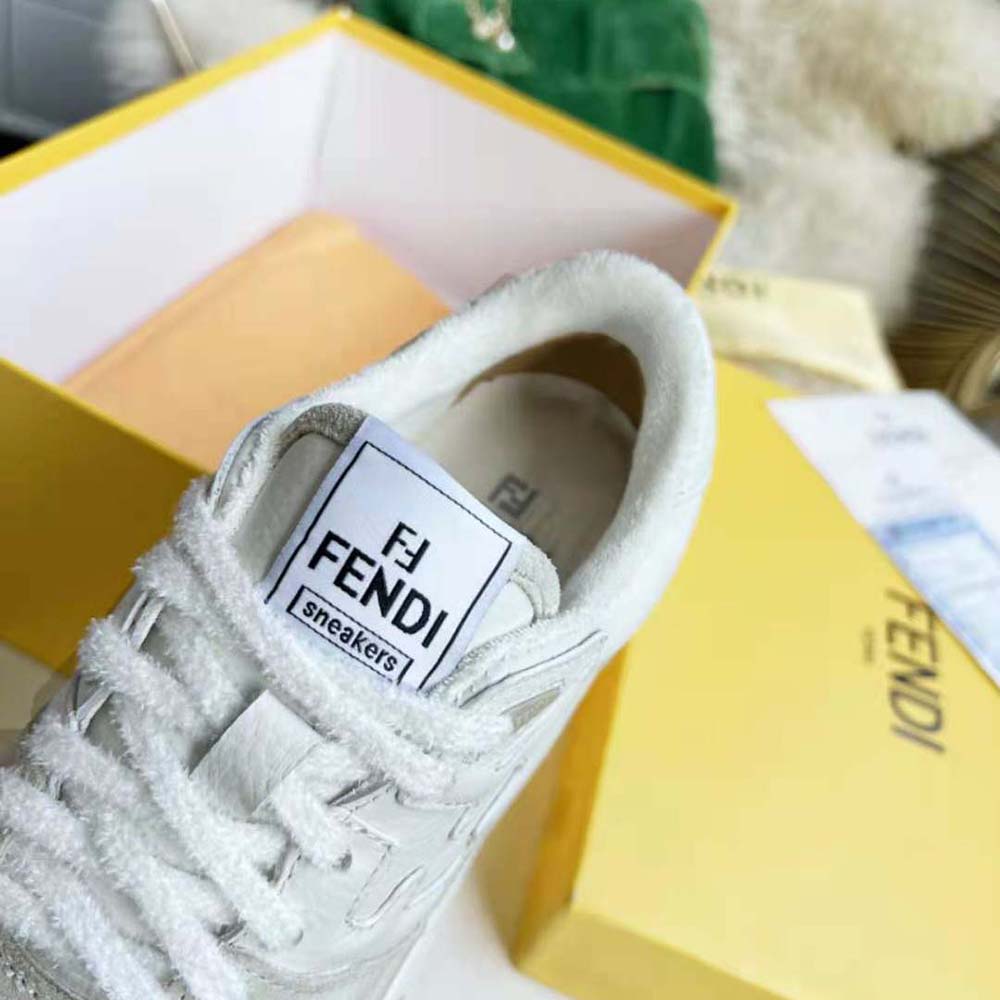 Fendi Unisex Match White Suede Low Tops - image 7