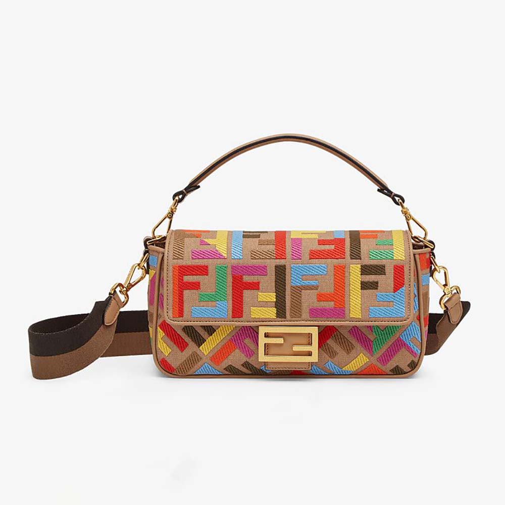 Fendi Women Baguette Multicolor FF Canvas Bag - image 1