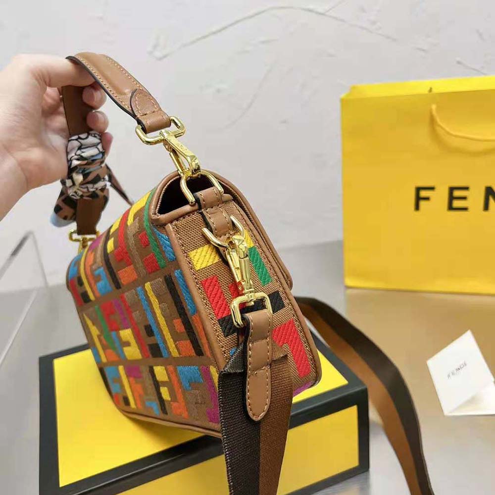 Fendi Women Baguette Multicolor FF Canvas Bag - image 7