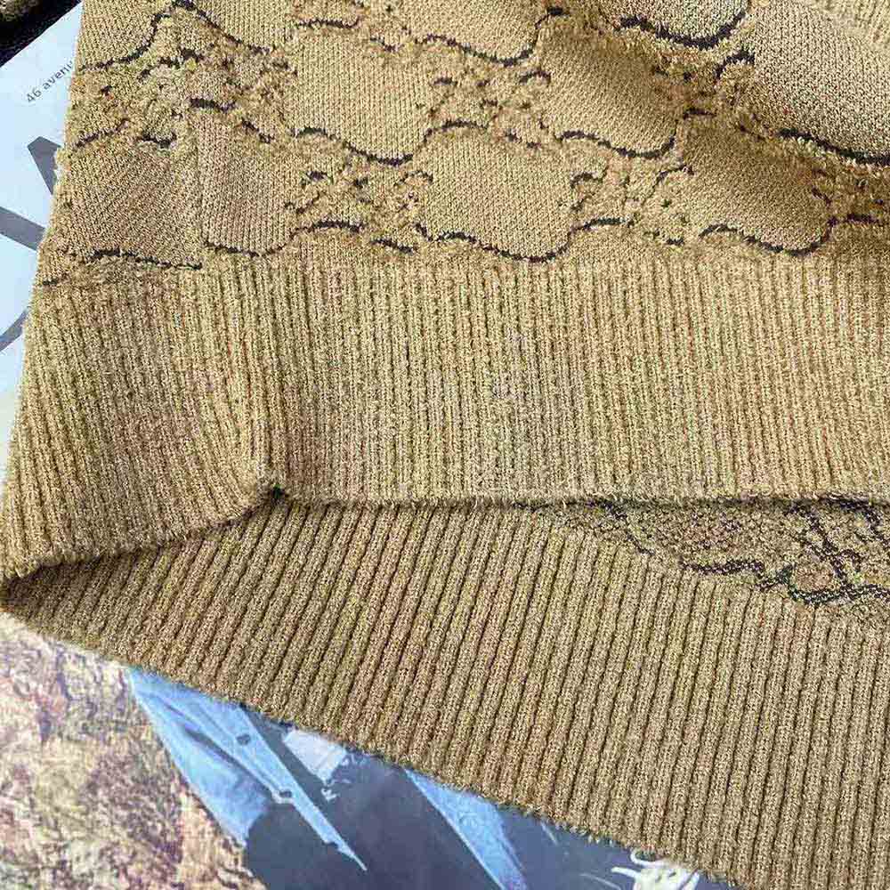 Fendi Women Beige Velvet and Viscose Cardigan with V Neck and Ribbed Edges - image 7
