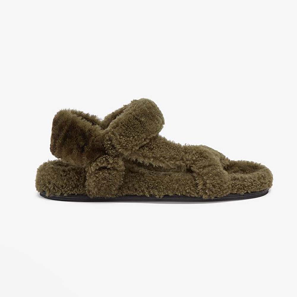 Fendi Women Feel Green Sheepskin Sandals - image 1