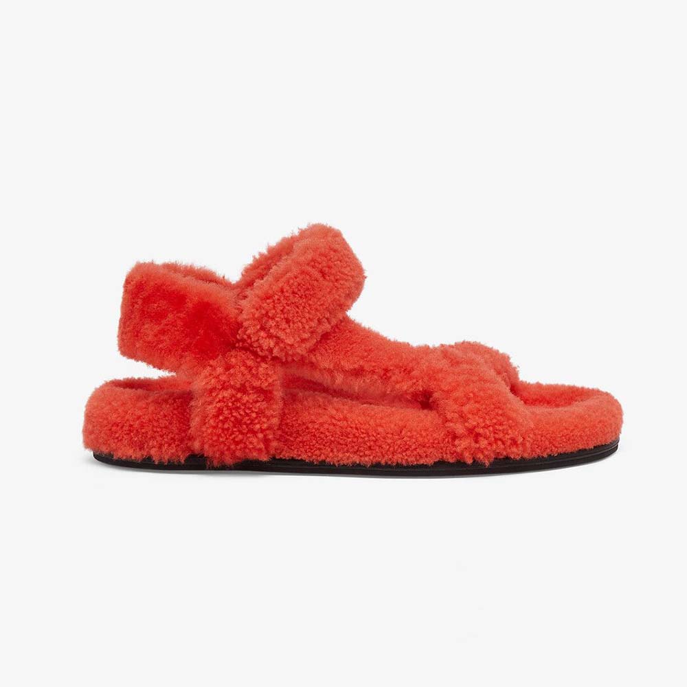Fendi Women Feel Red Sheepskin Sandals - image 1