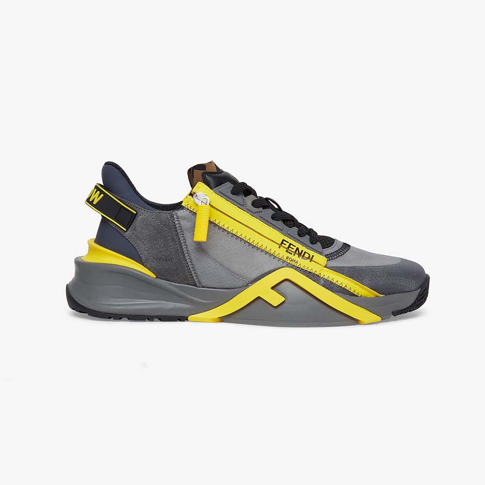 Fendi Women Flow Gray Nylon Low-Tops