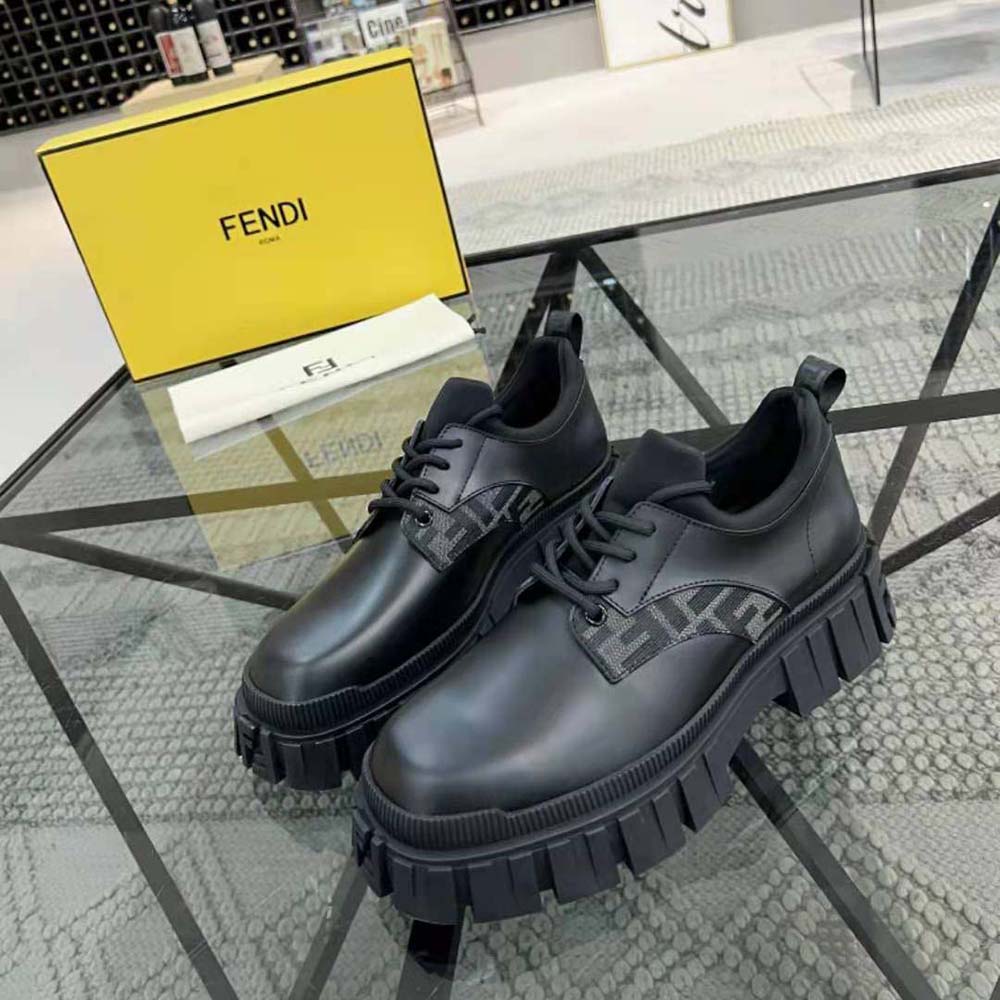 Fendi Women Force Black Leather Lace-Ups - image 2