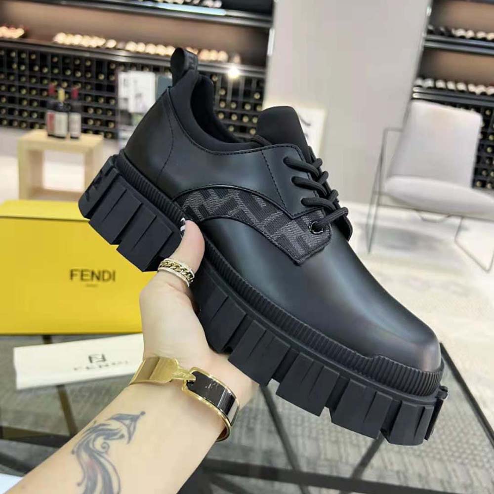 Fendi Women Force Black Leather Lace-Ups - image 8