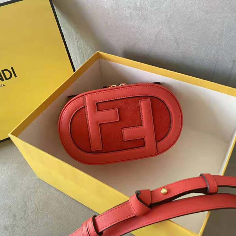 Fendi Women Mini Camera Case Red Leather and Suede Mini-Bag - image 4