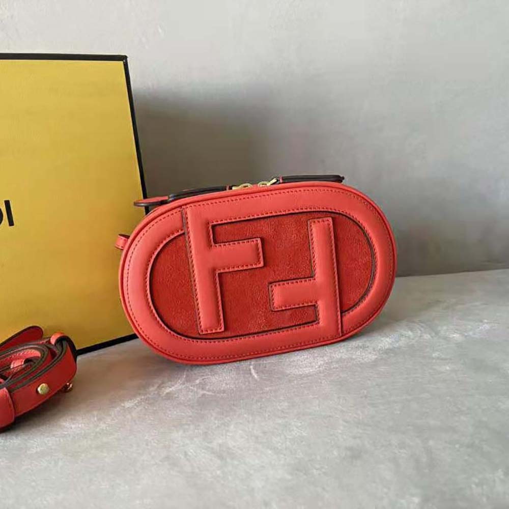 Fendi Women Mini Camera Case Red Leather and Suede Mini-Bag - image 2