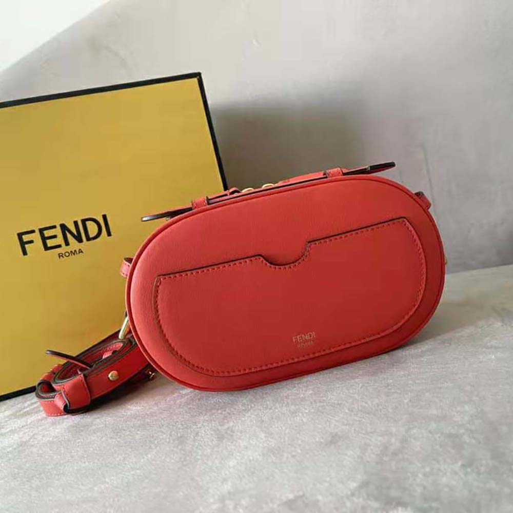 Fendi Women Mini Camera Case Red Leather and Suede Mini-Bag - image 5