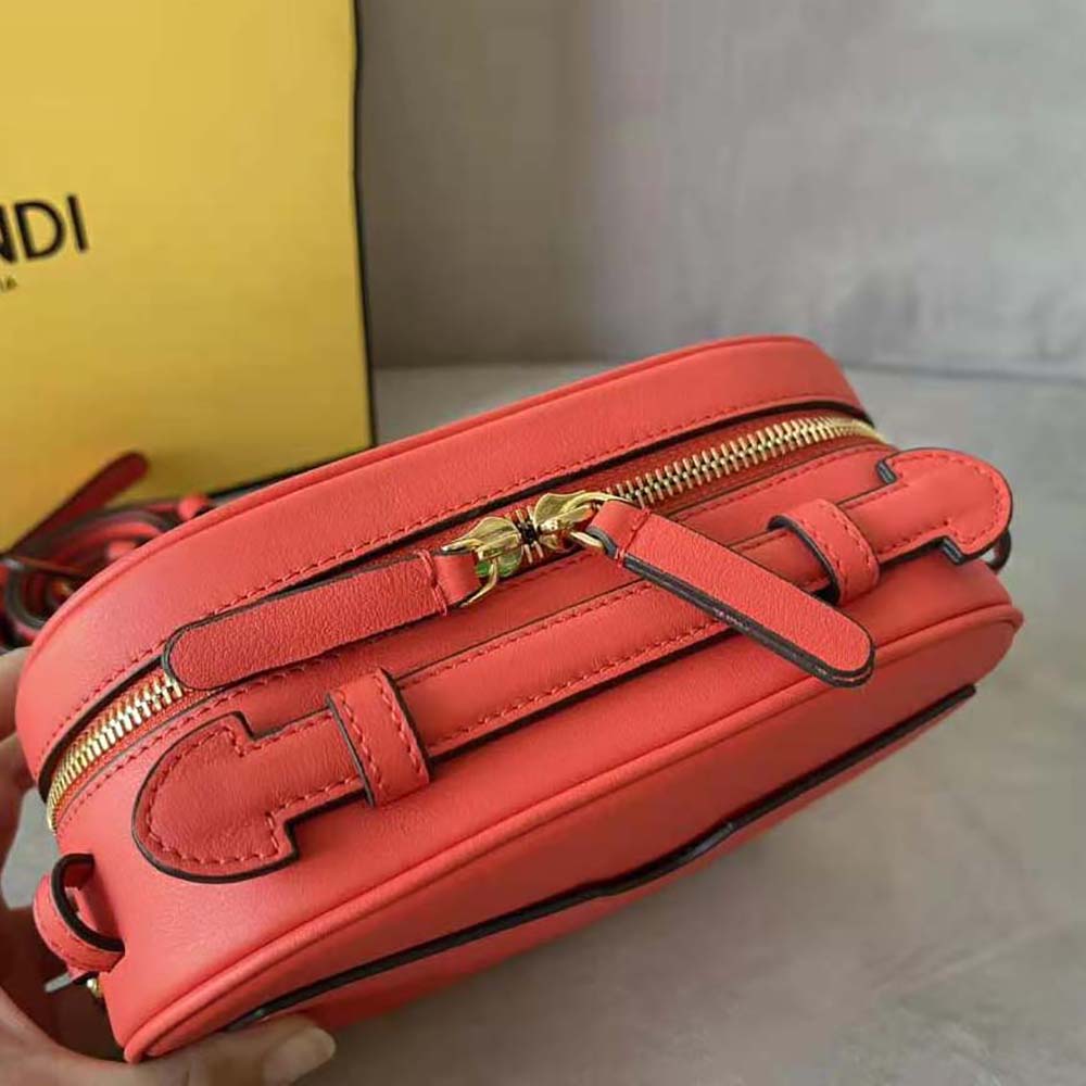 Fendi Women Mini Camera Case Red Leather and Suede Mini-Bag - image 8