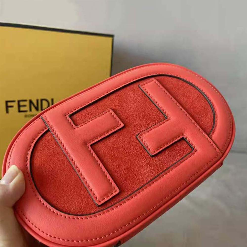 Fendi Women Mini Camera Case Red Leather and Suede Mini-Bag - image 9