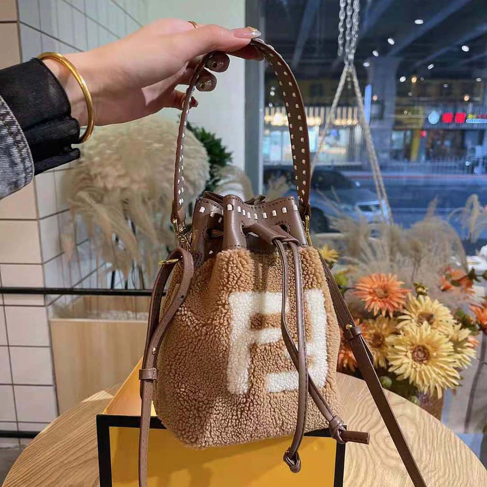 Fendi Women Mon Tresor Mini-Bag in Brown Sheepskin - image 4