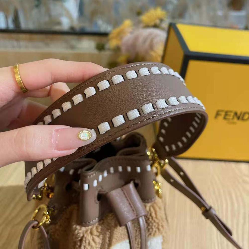 Fendi Women Mon Tresor Mini-Bag in Brown Sheepskin - image 9