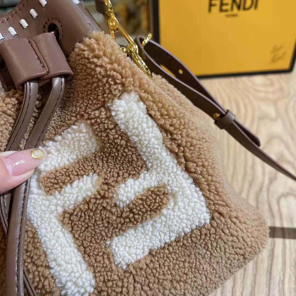 Fendi Women Mon Tresor Mini-Bag in Brown Sheepskin - image 8