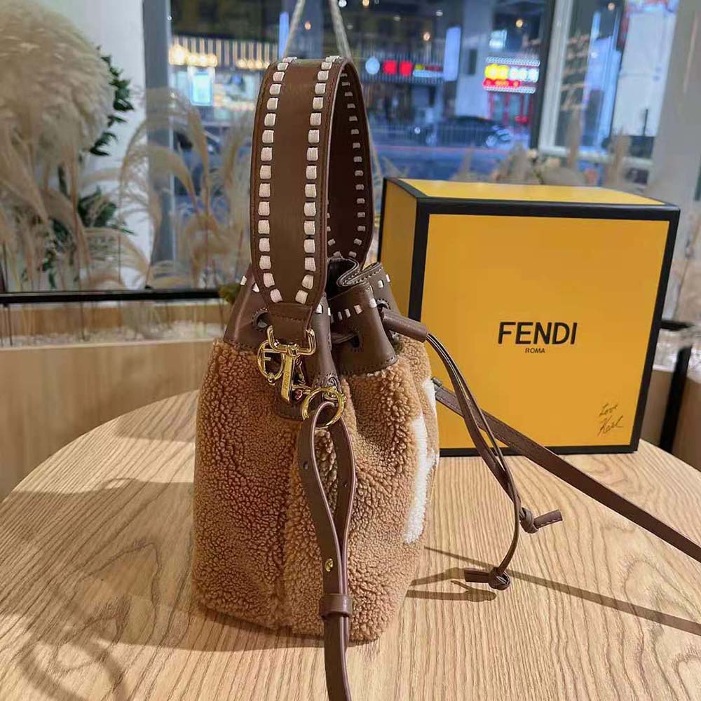 Fendi Women Mon Tresor Mini-Bag in Brown Sheepskin - image 5